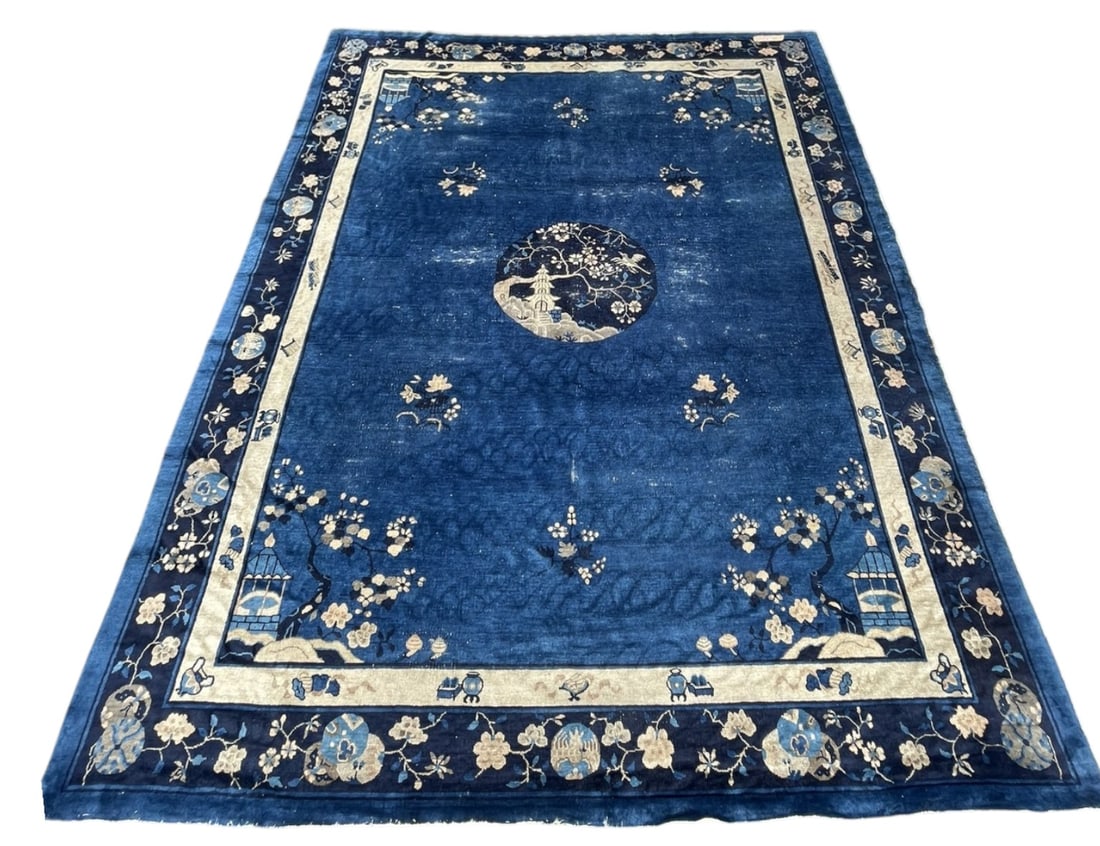 LARGE 1920S CHINESE ART DECO RUG 11 FT (1 of 9)