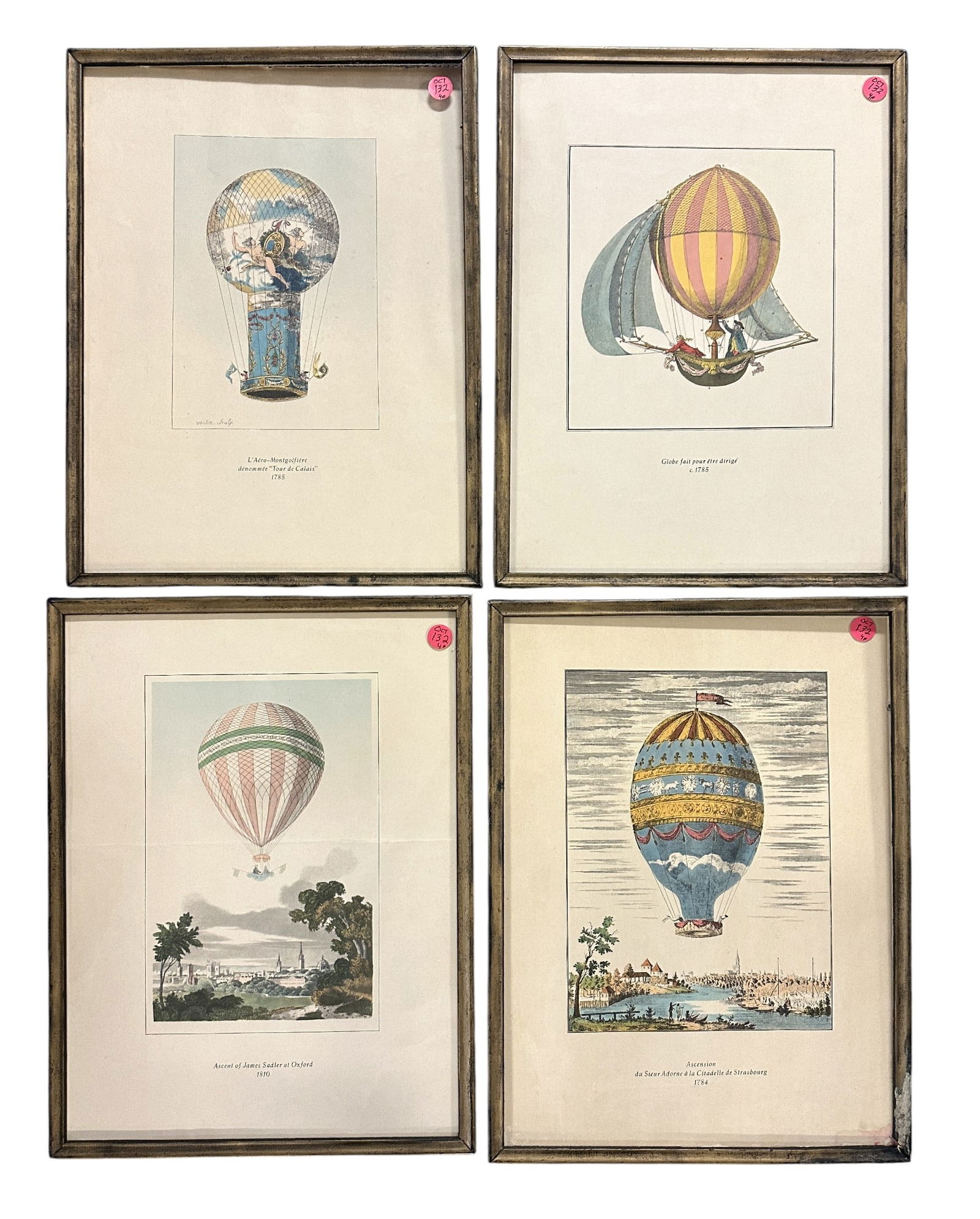 4 COLOR PRINTS HOT AIR BALLOONS 1956 (1 of 8)