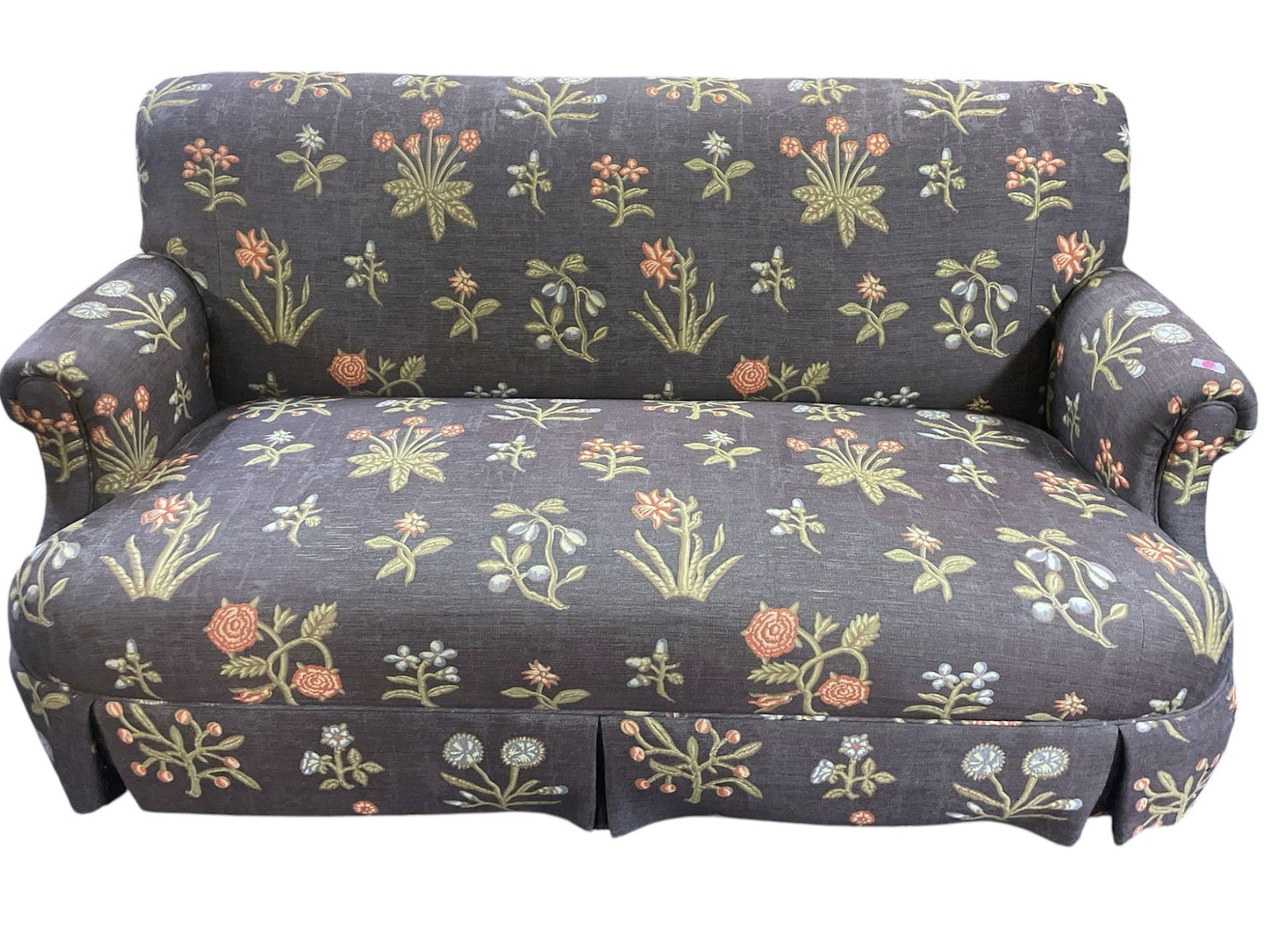 DESIGNER LOVESEAT SOFA WITH ZOFFANY FABRIC (1 of 9)