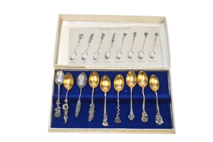 9 VINTAGE STERLING SILVER REED & BARTON DEMITASSE SPOONS