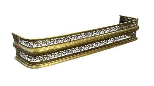 VINTAGE FRENCH COUNTRY BRASS FIREPLACE FENDER