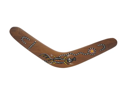TRADITIONAL HAND PAINTED ABORIGINAL BOOMERANG