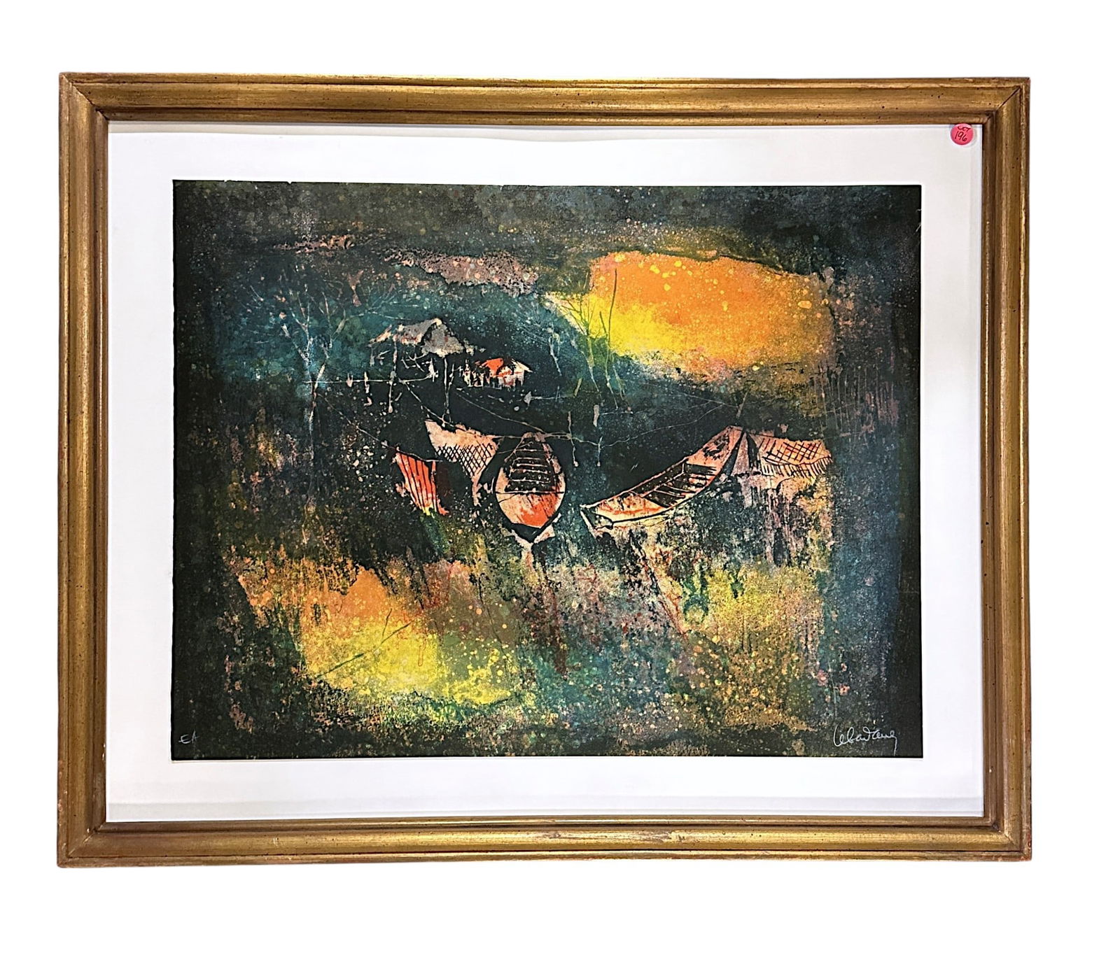 RARE LEBADANG ABSTRACT SIGNED LITHO ARTISTS PROOF (1 of 5)