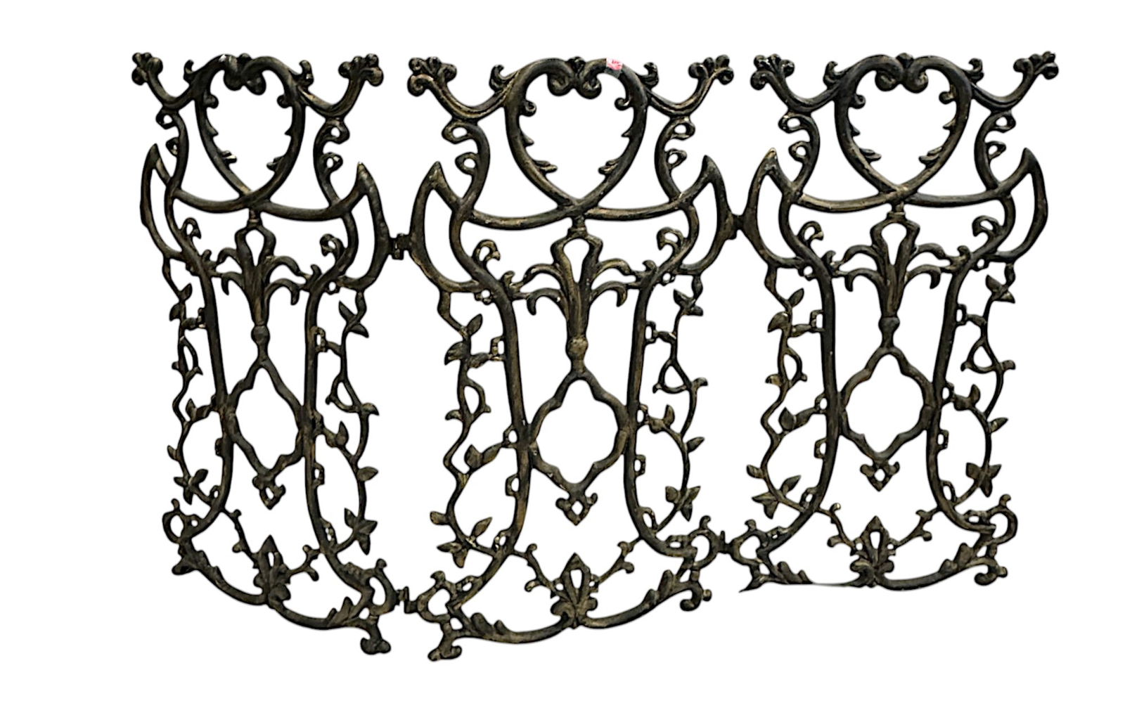 ORNATE 3 PANEL FRENCH WROUGHT IRON FIREPLACE SCREEN (1 of 2)