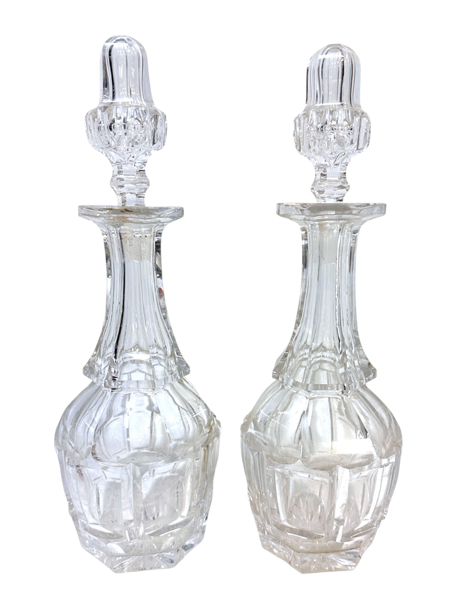 PAIR OF ANTIQUE CUT GLASS DECANTERS (1 of 3)