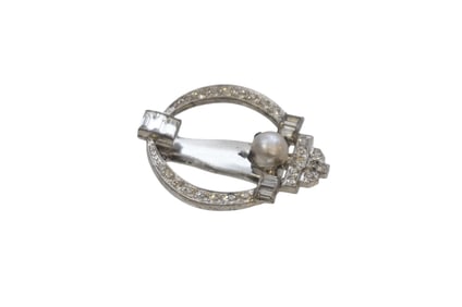 ANTIQUE ART DECO SILVER DRESS CLIP