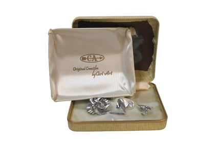 VINTAGE CA STERLING BROOCH AND EARRING SET