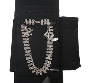 CII MEXICO 925 MODERNIST STERLING SILVER NECKLACE AND EARRING SET