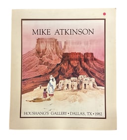 1982 MIKE ATKINSON EXHIBITION POSTER DALLAS