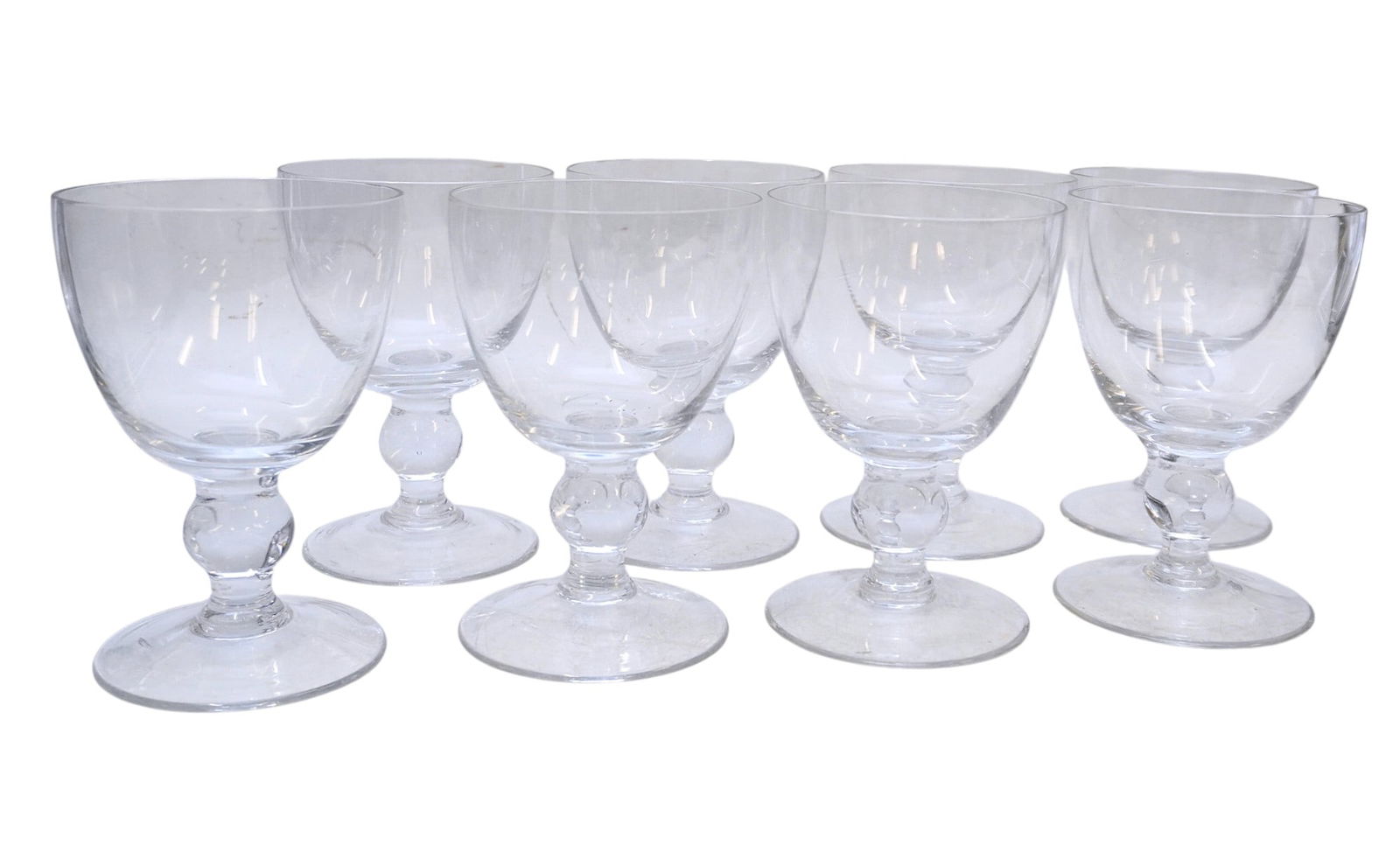 8 LARGE CRYSTAL GOBLETS (1 of 2)