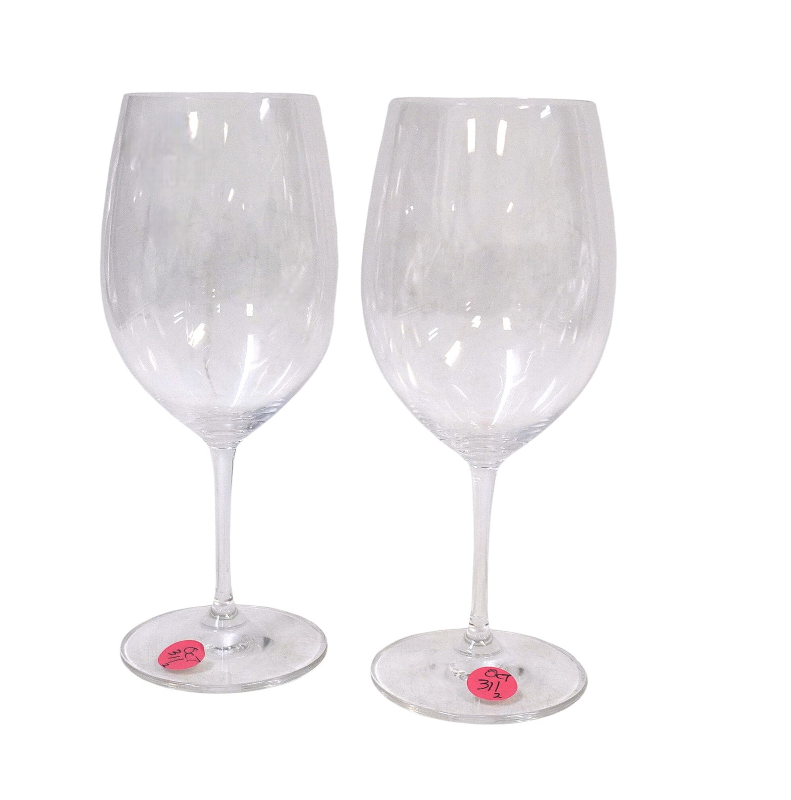PAIR RIEDEL MAGNUM WINE GLASSES: Two (2) Riedel Magnum Wine Glasses,each 3 1/2"x9". Weight 1 lb. PROVENANCE: A Rainbow Row, Charleston SC, Private Estate