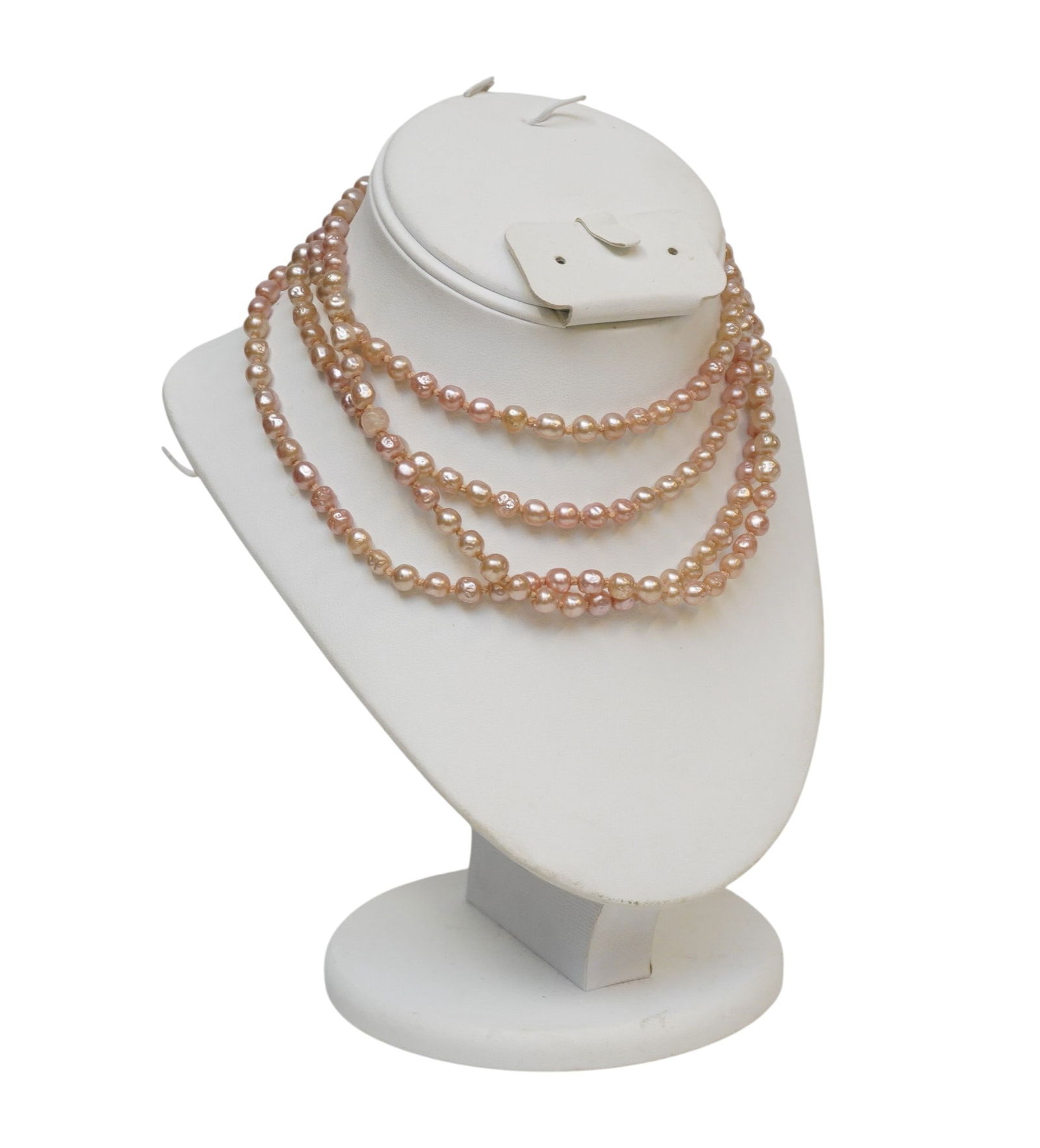 LONG PINK PEARL STRAND NECKLACE (1 of 3)