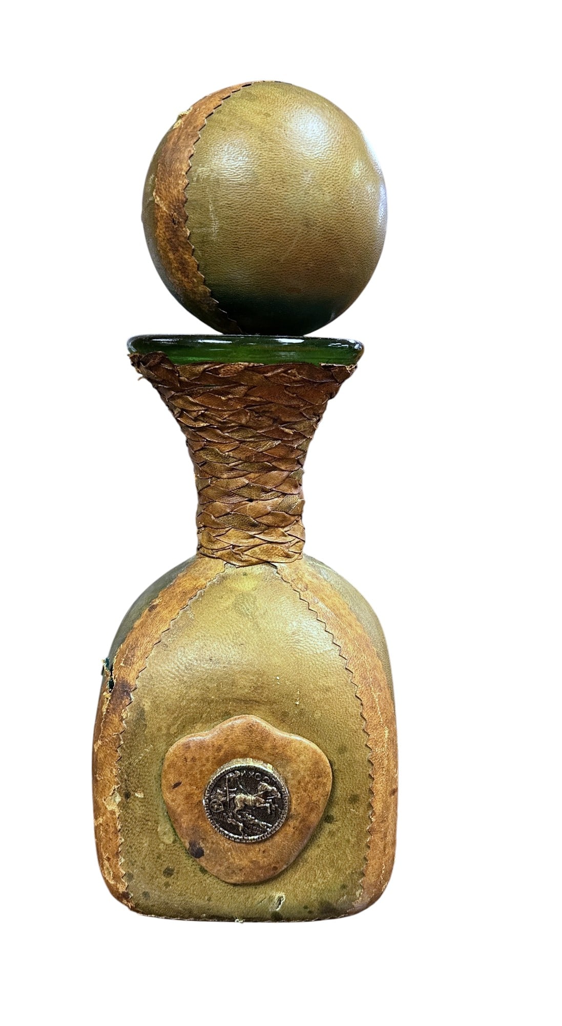 VINTAGE ITALIAN LEATHER WRAPPED DECANTER (1 of 3)