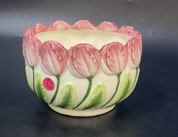 VINTAGE TULIP CERAMIC PLANTER