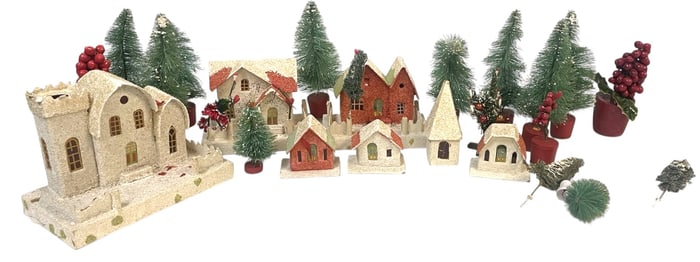 VINTAGE JAPAN PUTZ HOUSE CHRISTMAS VILLAGE