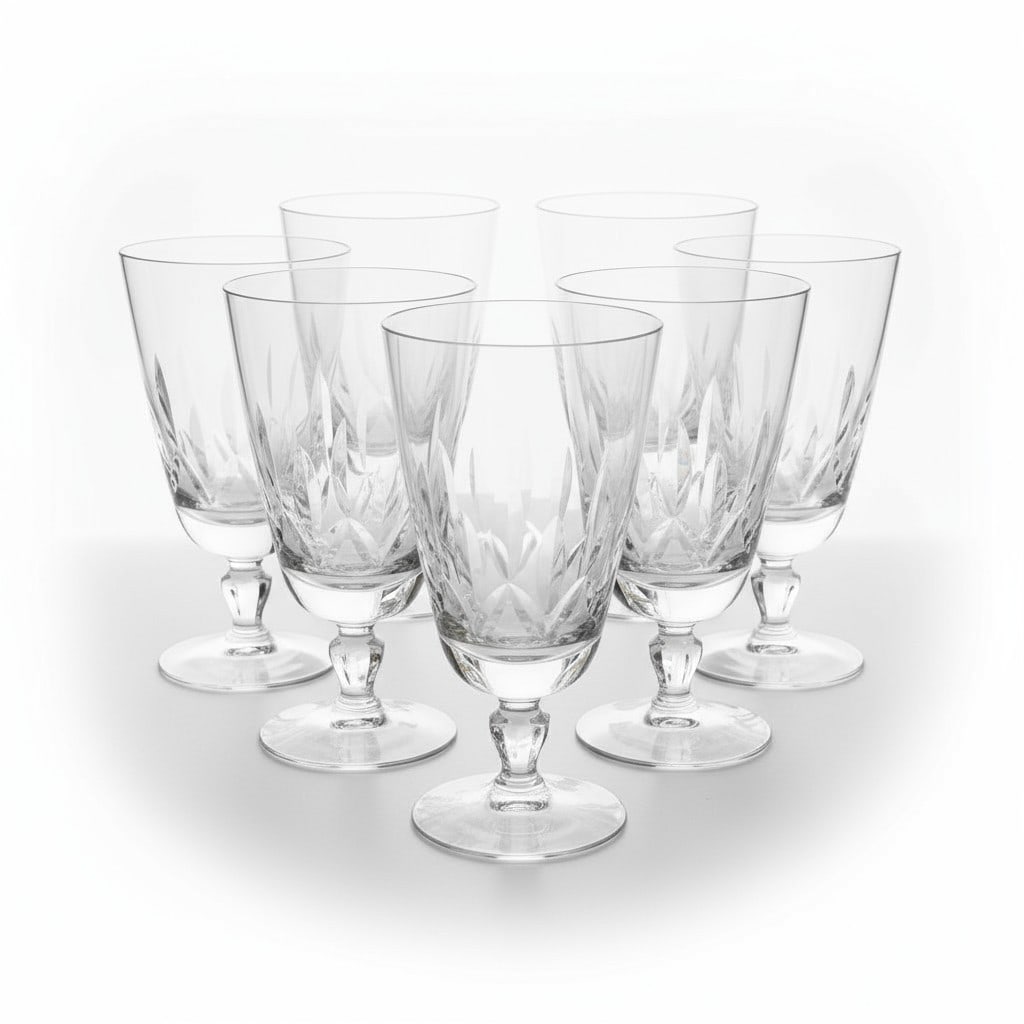 7 VINTAGE FOSTORIA GEORGETOWN GOBLETS: 7 Vintage Fostoria Georgetown Goblets. Each 3.75"x7.75. Weight on all 6 lbs. **In house shipping available on this lot**