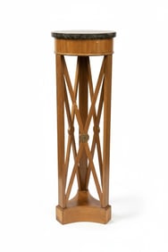 VINTAGE NEOCLASSICAL MARBLE TOP PEDESTAL