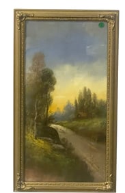 HUBERT LEWIS (1865-1952) PASTEL SUNRISE PENNSYLVANIA