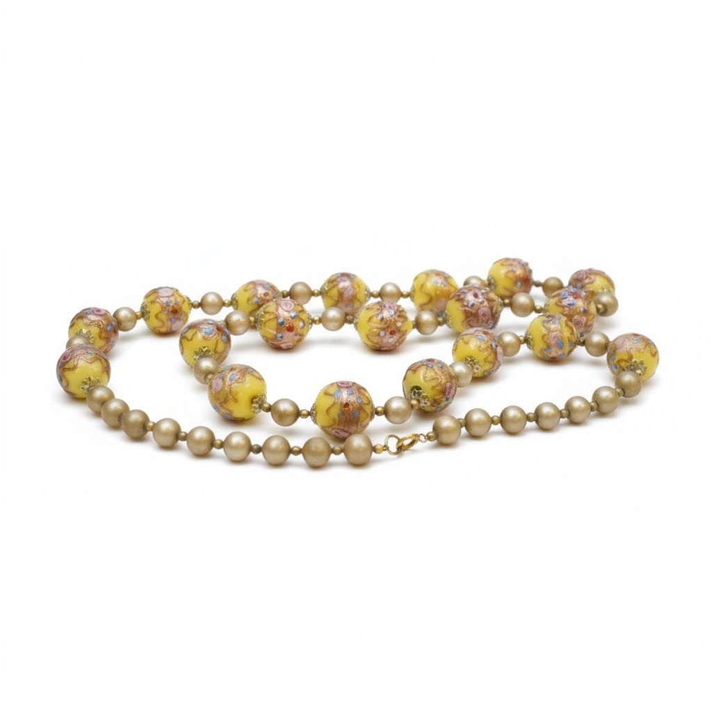 VINTAGE ITALIAN MURANO FIORATO WEDDING CAKE NECKLACE (1 of 5)