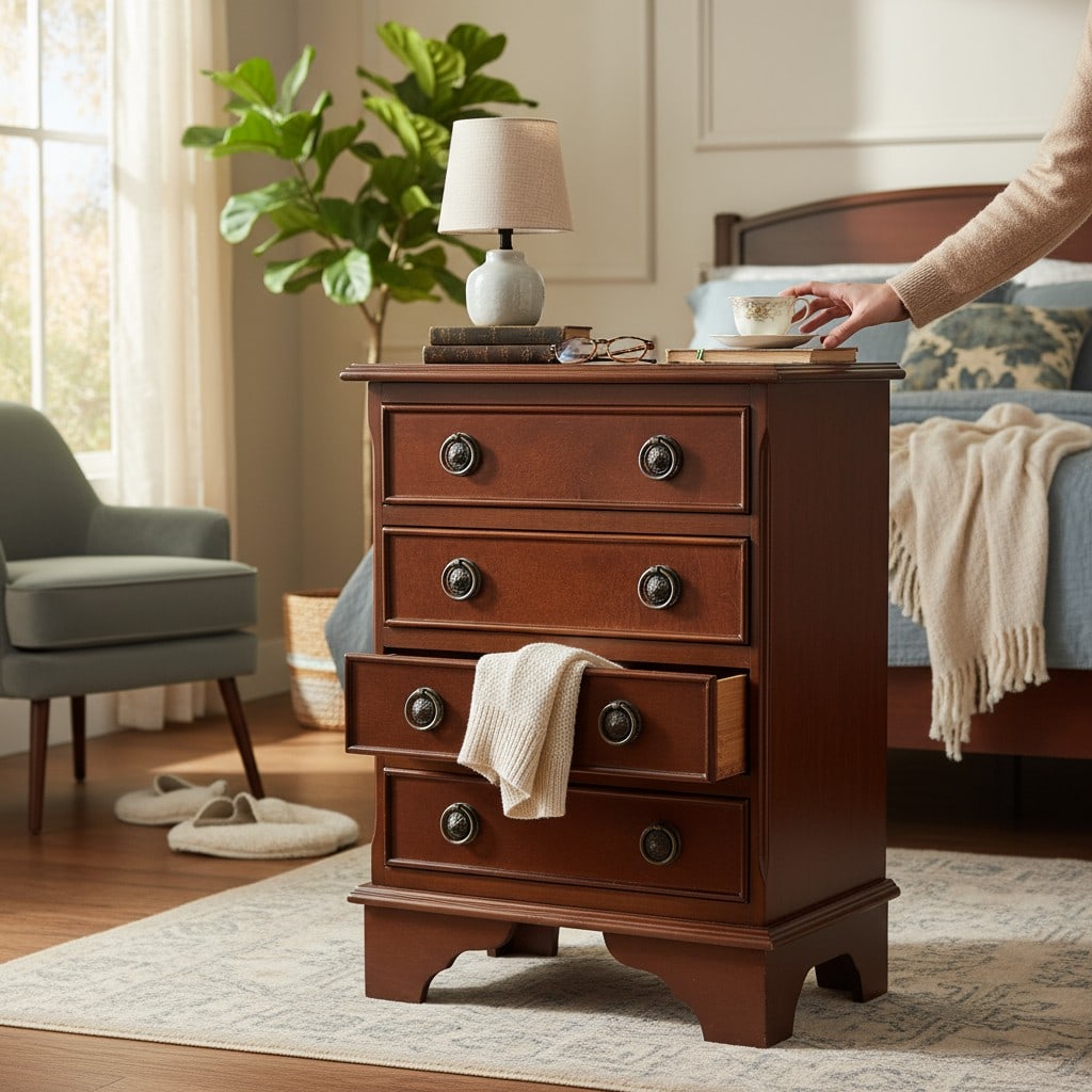 VINTAGE SMALL 4 DRAWER MAHOGANY CHEST (1 of 5)