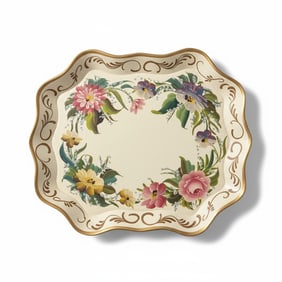 VINTAGE HAND PAINTED ENGLISH TOLE TRAY