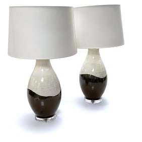 PAIR WILDWOOD COLLECTION PALAZZO CERAMIC TABLE LAMPS