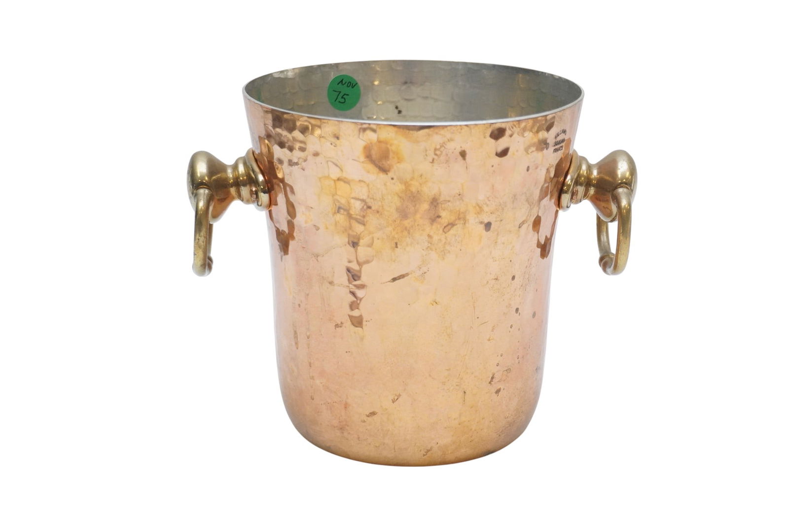 WILLIAMS SONOMA COPPER WINE / CHAMPAGNE ICE BUCKET: Williams Sonoma Copper Wine / Champagne / Ice Bucket. Crafted by skilled metal artisans, the stainless-steel container features double-wall insulation to keep your favorite vintages chilled. The plati