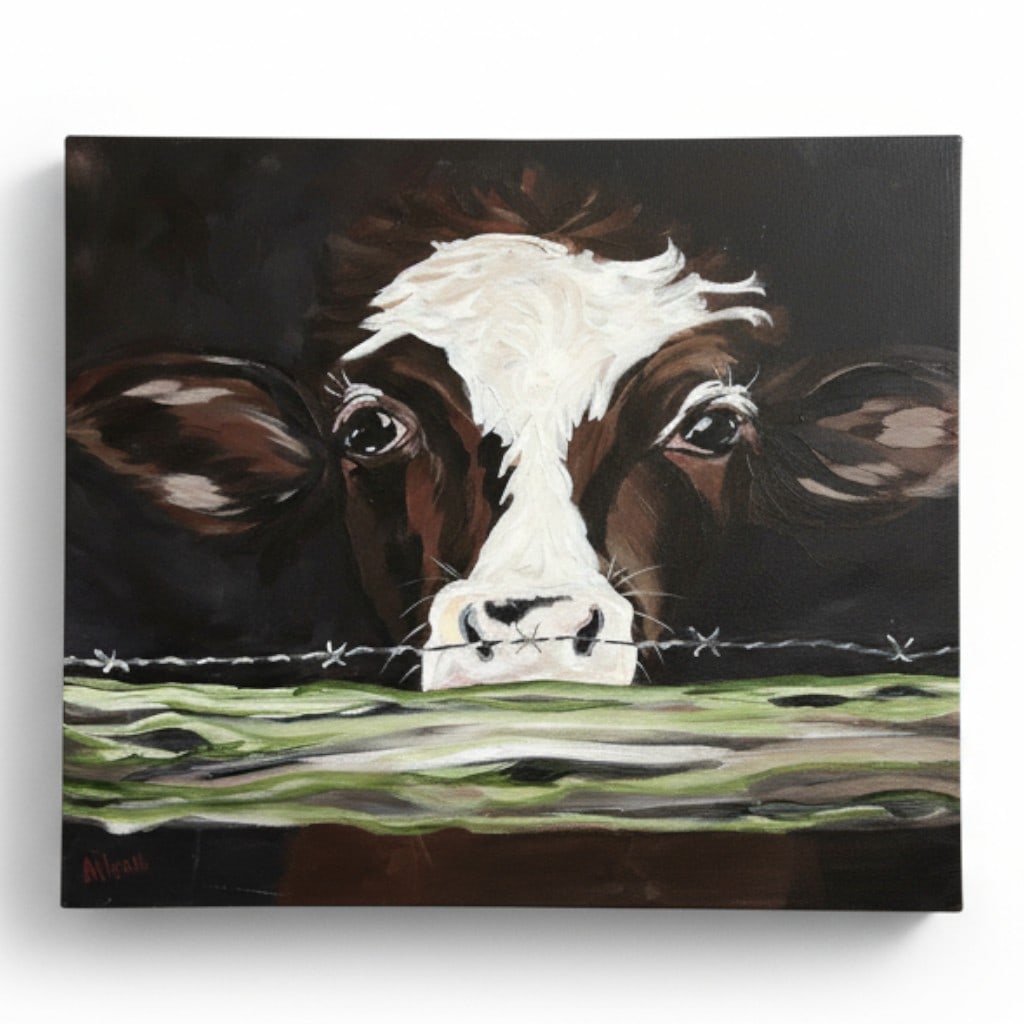 CONTEMPORARY COW PAINTING SIGNED ALLEN (1 of 4)