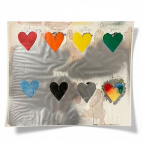 1970 JIM DINE 8 HEARTS LITHOGRAPH POSTER SIGNED