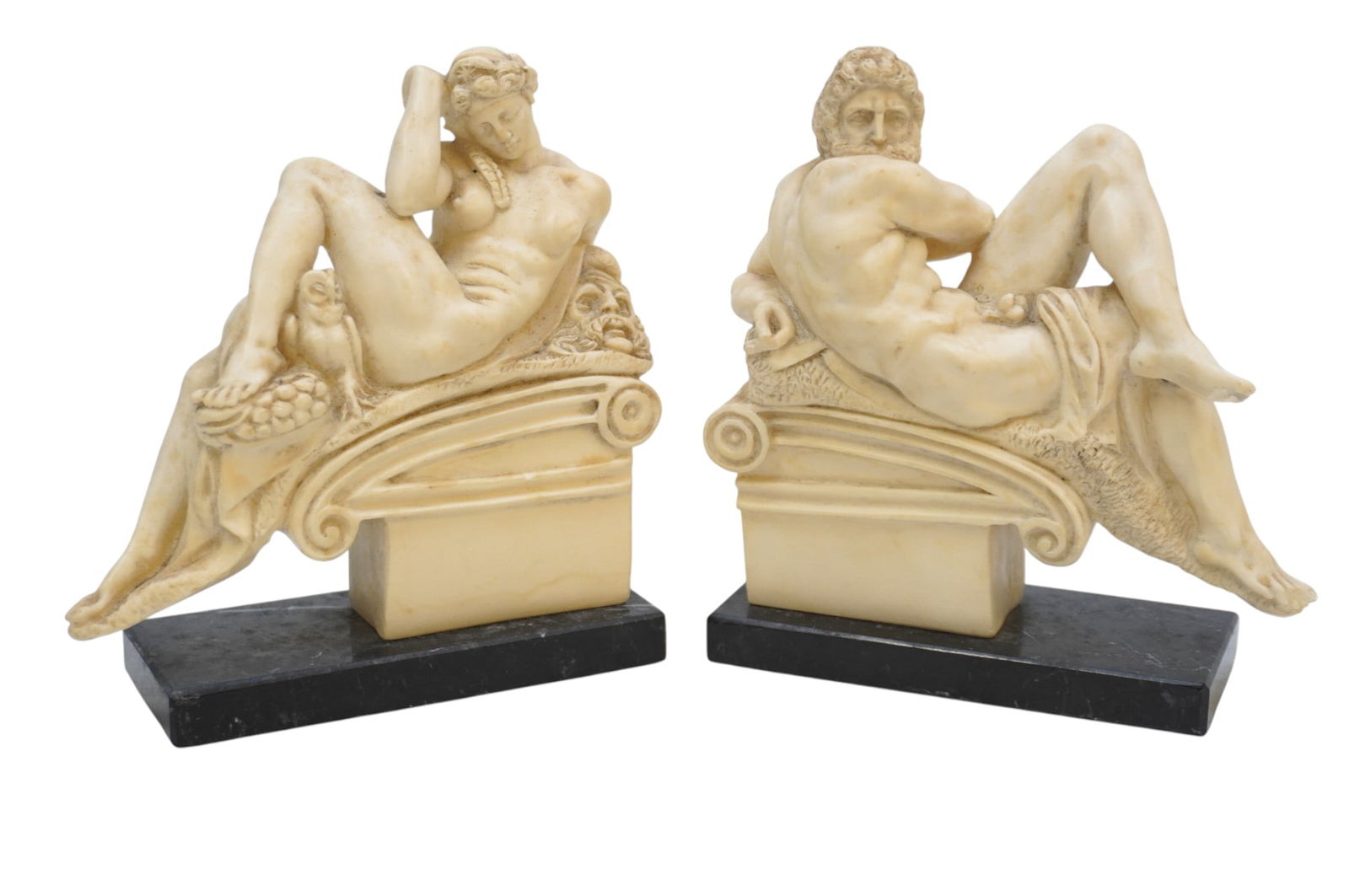 A SANTINI NIGHT & DAY BOOKENDS MICHELANGELO (1 of 7)