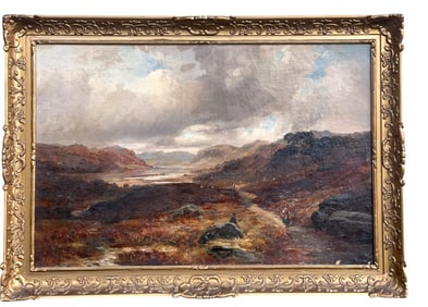 19TH C SCOTTISH HIGHLANDS OIL ON CANVAS