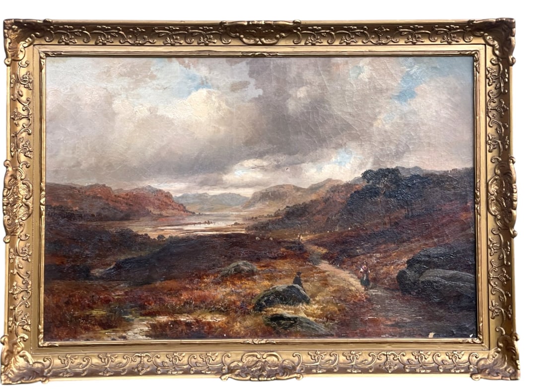 19TH C SCOTTISH HIGHLANDS OIL ON CANVAS (1 of 3)