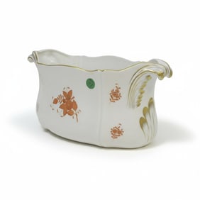 LARGE HEREND PORCELAIN CHINESE BOUQUET JARDINIERE