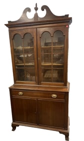 MAHOGANY SECRETARY, SLANT FRONT DESK, CHIPPENDALE STYLE