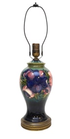 MOORCROFT POTTERY ANEMONE FLAMBE LAMP