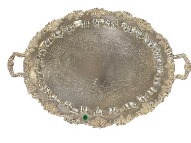 MONUMENTAL SHEFFIELD SILVER BUTLERS TRAY