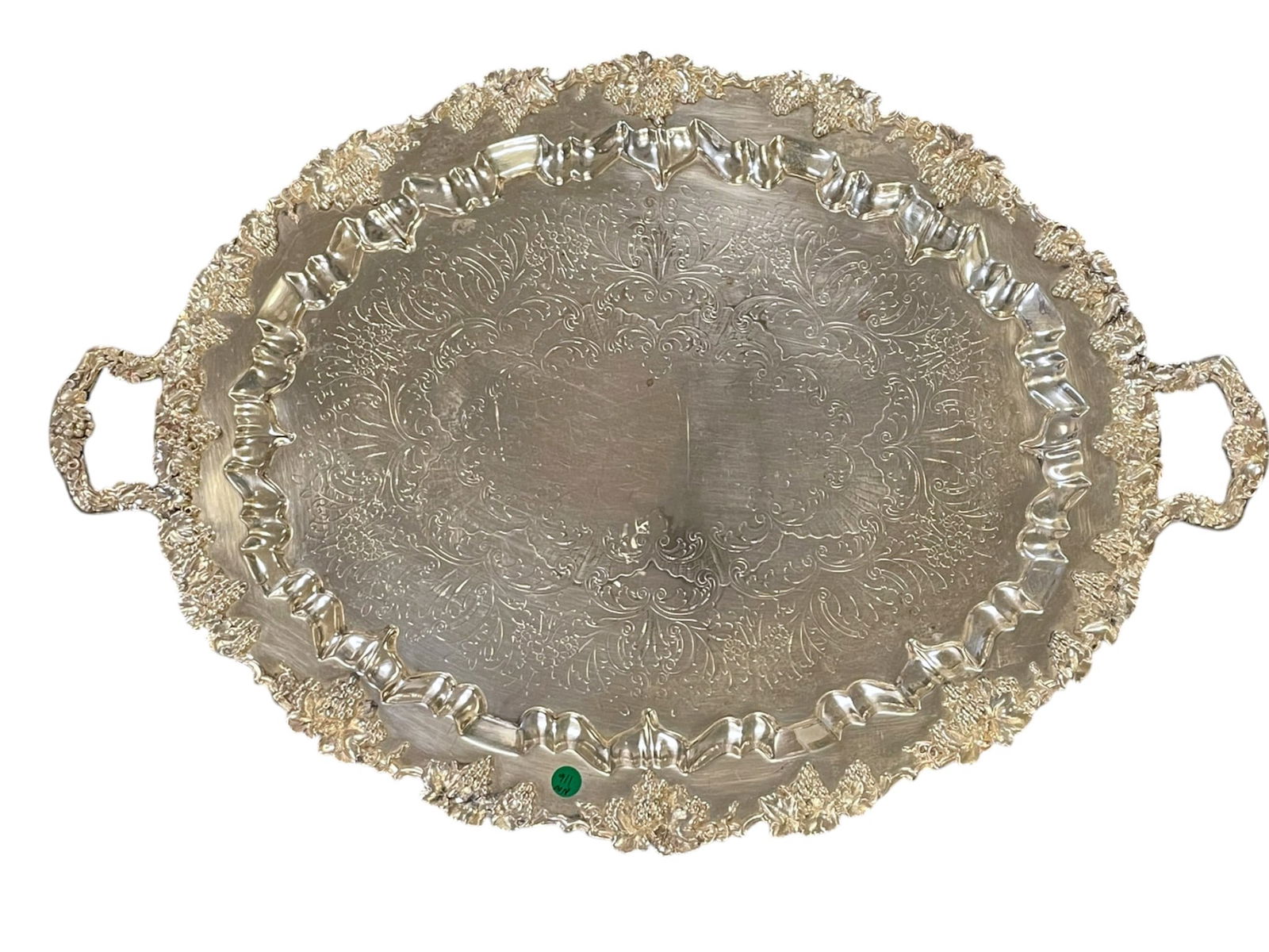 MONUMENTAL SHEFFIELD SILVER BUTLERS TRAY (1 of 6)