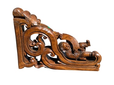 PAIR HAND CARVED CHINESE FIGURAL CORBELS