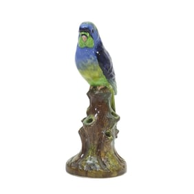 RARE & WHIMSICAL ROYAL WORCESTER BUDGERIGAR FLOWER FROG