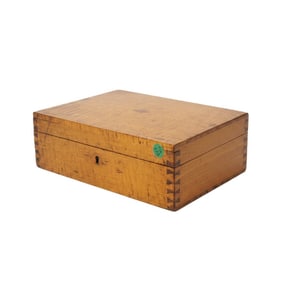 ANTIQUE CURLY MAPLE JEWELRY BOX