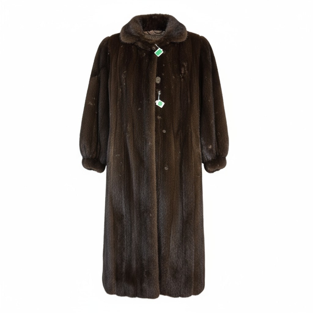 LORD & TAYLOR FULL LENGTH DARK BROWN RANCH MINK COAT (1 of 7)