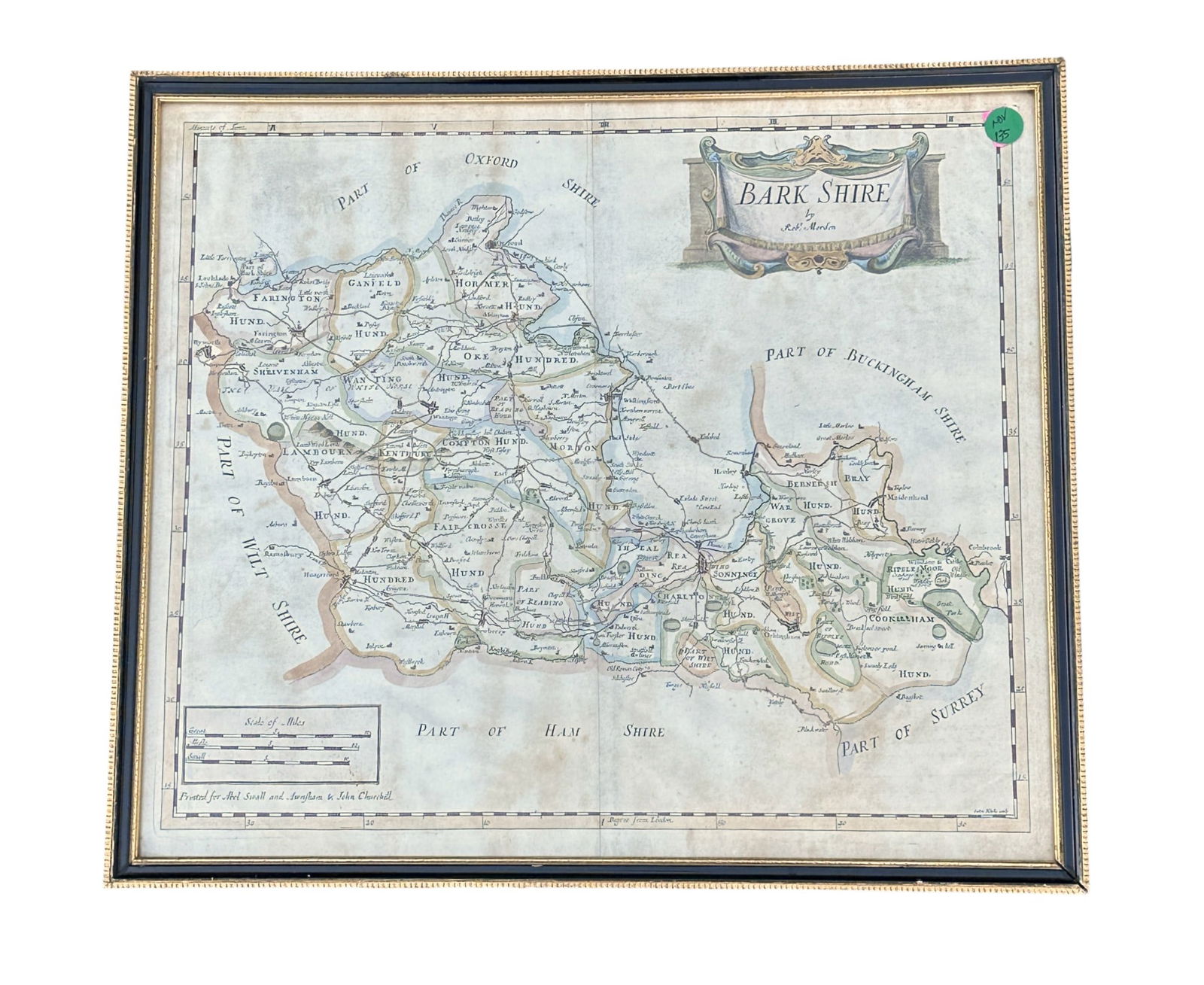 ROBERT MORDEN (1650-1703) BARK SHIRE MAP FRAMED (1 of 3)
