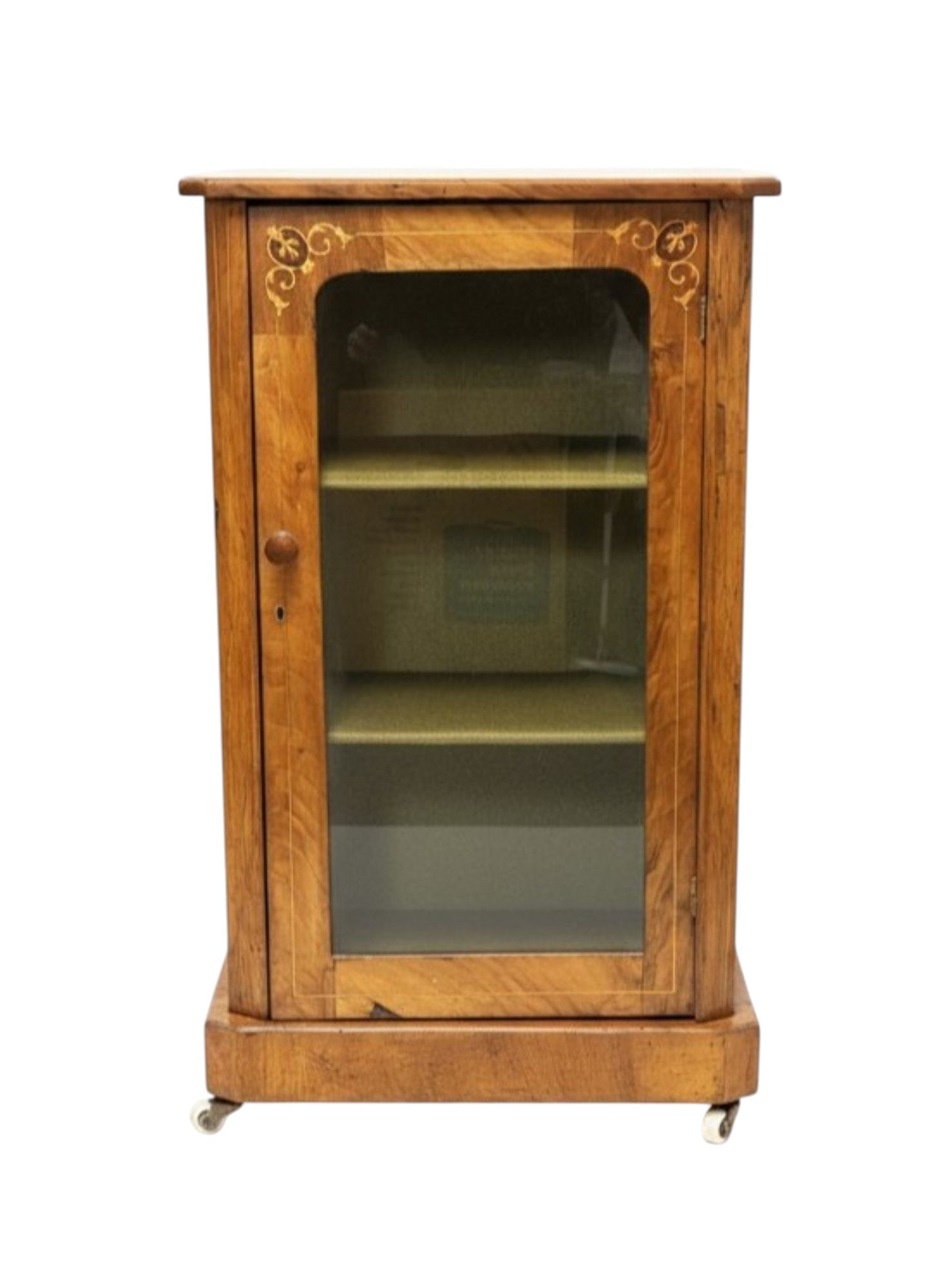 FINE QUALITY BURR WALNUT INLAID PIER CABINET (1 of 2)