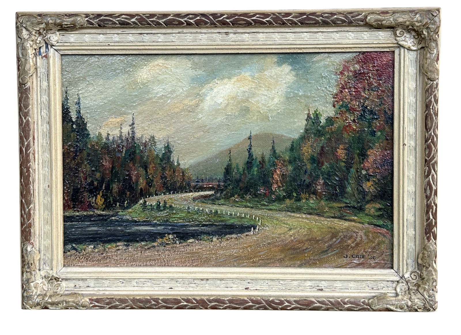 1936 JAME CAIE (1883-1960) MAINE FALL LANDSCAPE (1 of 5)