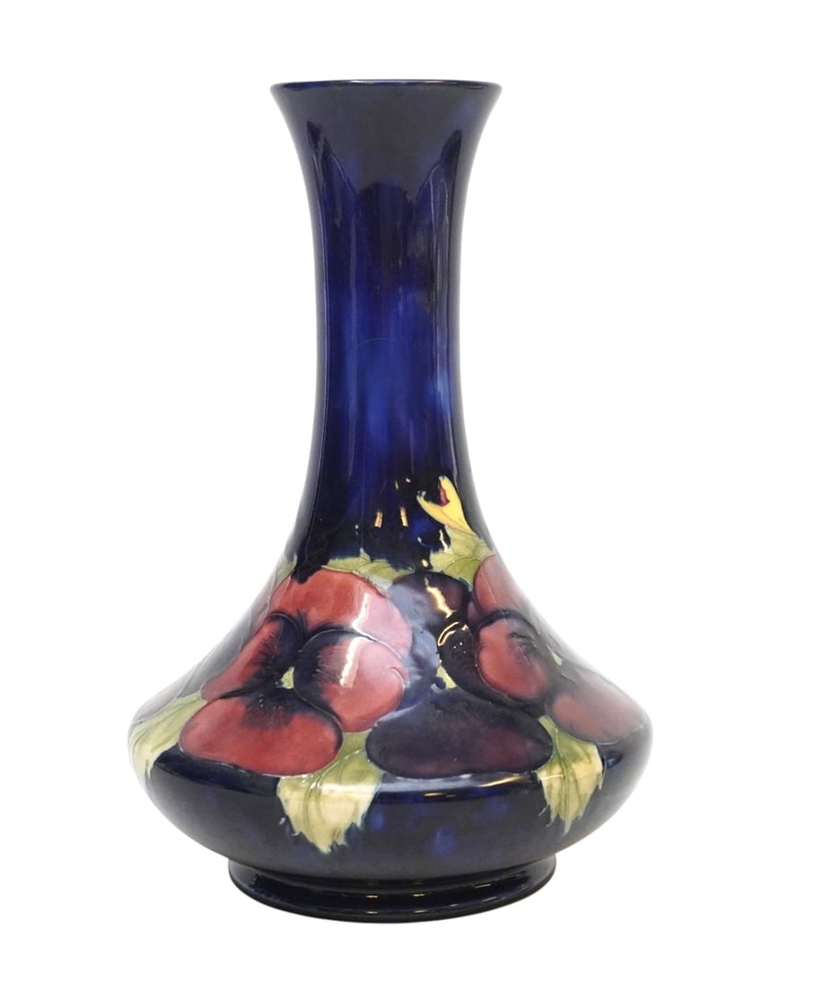 MOORCROFT POTTERY PANSY VASE SIGNED (1 of 7)
