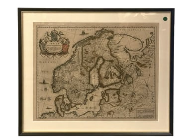 ANTIQUE MAP OF SCANDINAVIA WILLEM BLAEU