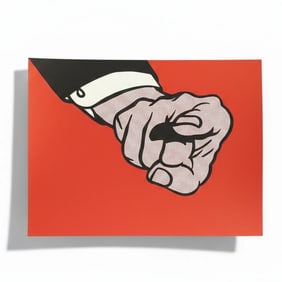 ROY LICHTENSTEIN FINGER POINTING SCREEN PRINT