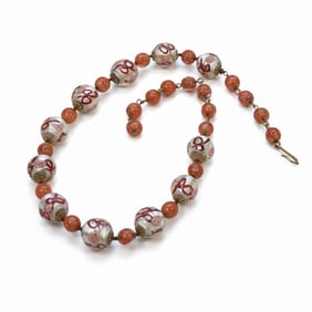 VINTAGE ITALIAN MURANO FIORATO WEDDING CAKE NECKLACE