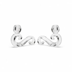 MID CENTURY FOSTORIA CANDLESTICKS