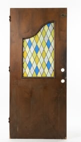 ARTS & CRAFTS STYLE STAINED GLASS DOOR